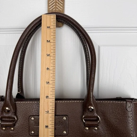 Kate Spade New York Brown Pebbled Leather Tote Bag Classic‎ Y2K VTG Designer - Picture 11 of 12